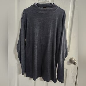 Puritan dark grey knit mock neck turtleneck stretch minimalist Large